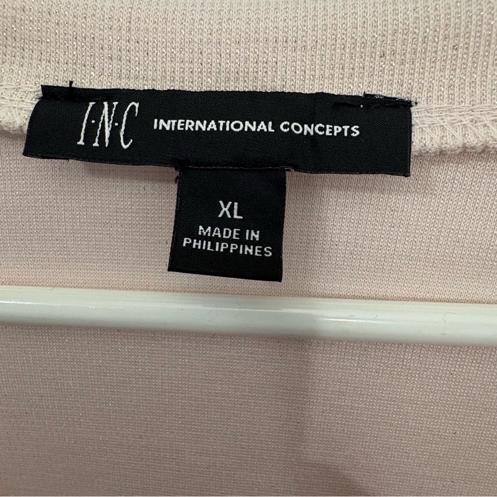 INC‎ International Concepts Women's XL Pink Shimmer V-Neck Long Sleeve - Picture 5 of 7